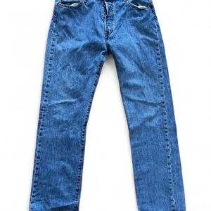 Levi's 501 button fly blue jeans straight leg Size 36"
